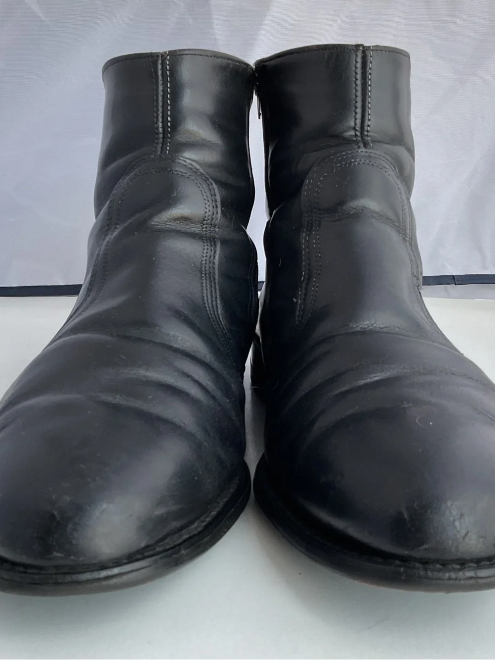 intage Black Leather Side Zip Man Made Boots Men’s Size 10 EEE